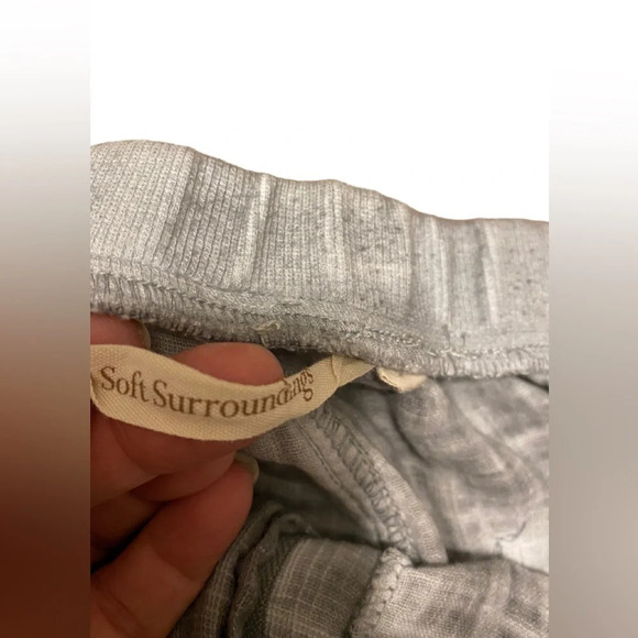 Soft Surroundings Raleigh Pants Cotton Gauze Ruffle Hem Wide Leg - Picture 8 of 12